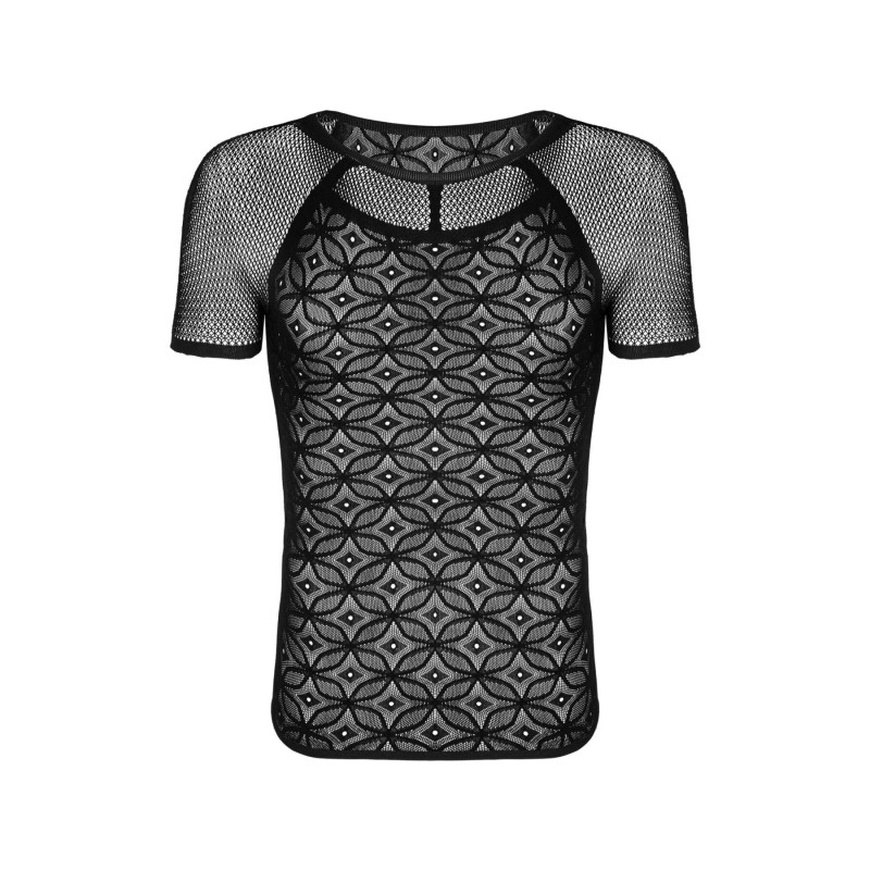 Мужская полупрозрачная футболка с орнаментом Obsessive T102 T-shirt S/M/L, черная Мужская полупрозрачная футболка с орнаментом Obsessive T102 T-shirt S/M/L, черная