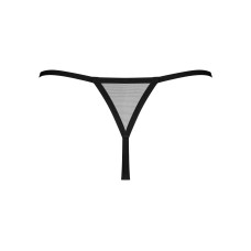 Трусики-стринги Obsessive Novenes crotchless thong, M/L, сетка, стрепы, украшение со стразами, откры