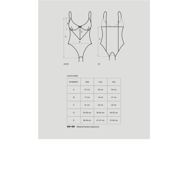 Боди Obsessive Musca Черный XXL Боди Obsessive Musca Черный XXL