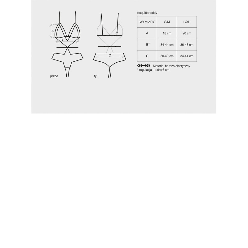 Боді Obsessive Bisquitta Бежевий S/M