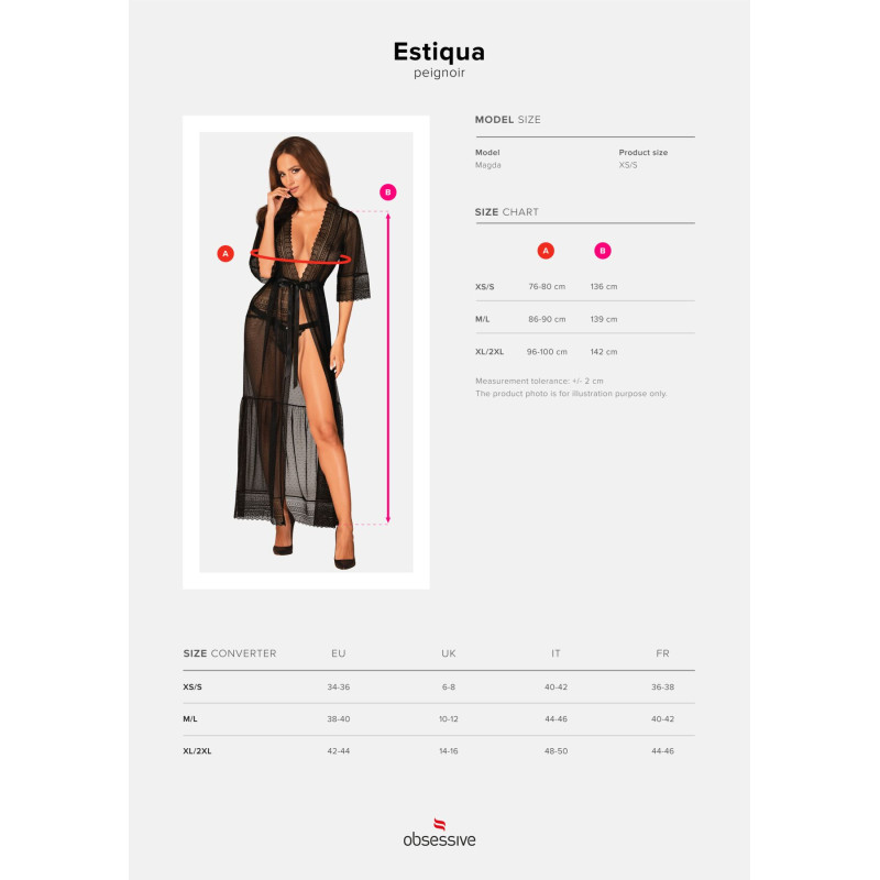 Пеньюар Obsessive Estiqua peignoir M/L Пеньюар Obsessive Estiqua peignoir M/L