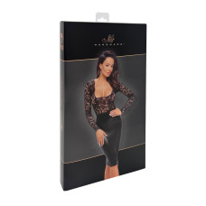 Платье Noir Handmade F295 Euphoria, XL, black, кружево, глубокое декольте, юбка миди под латекс