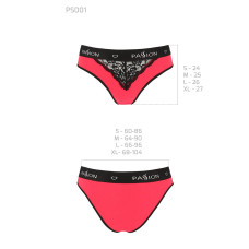 Трусики з широкою резинкою і мереживом Passion PS001 PANTIES XL, red-black