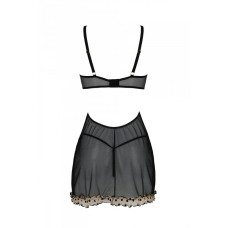 Эротический пеньюар Passion MARINA CHEMISE, S/M, beige