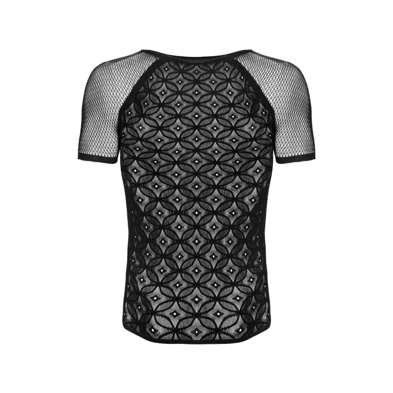 Мужская полупрозрачная футболка с орнаментом Obsessive T102 T-shirt S/M/L, черная Мужская полупрозрачная футболка с орнаментом Obsessive T102 T-shirt S/M/L, черная