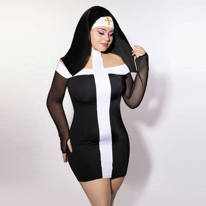 Эротический костюм монашки JSY P61130 Plus Size Эротический костюм монашки JSY P61130 Plus Size