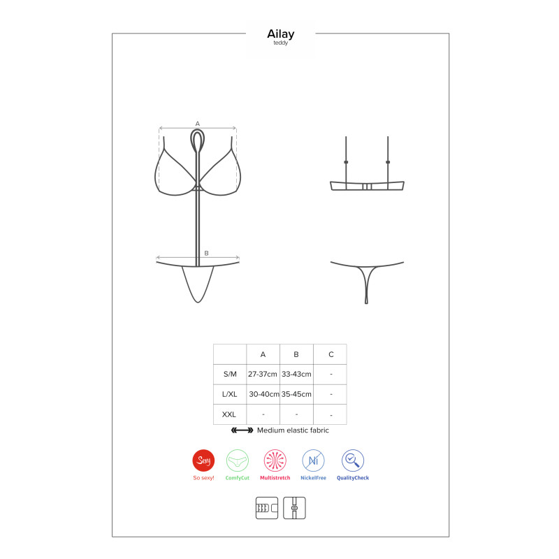 Боди Obsessive Ailay Черный S/M