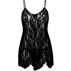 Сорочка беби-долл Leg Avenue Rose Lace Flair Chemise Black, One Size