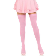 Плотные непрозрачные чулки Leg Avenue Opaque Nylon Thigh Highs Pink, One Size