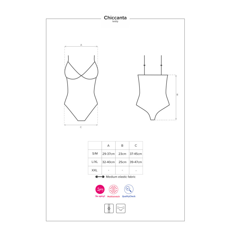 Боди Obsessive Chiccanta Черный L/XL Боди Obsessive Chiccanta Черный L/XL