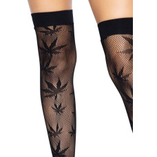 Чулки с рисунком Leg Avenue 420 Net thigh highs Black