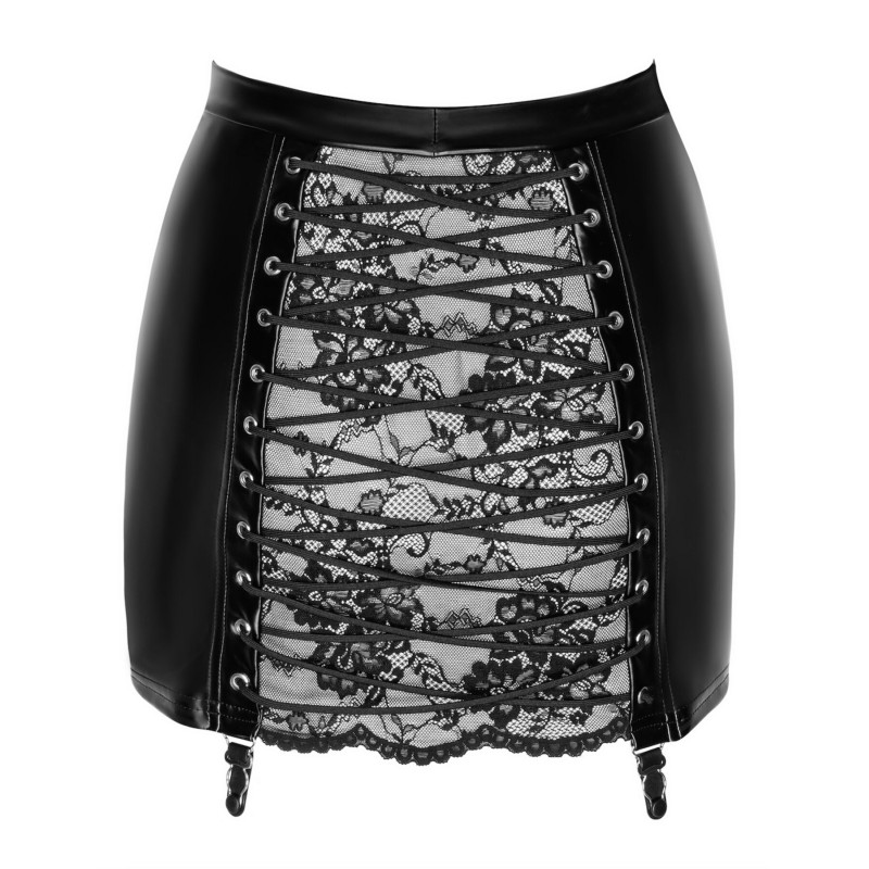 Юбка Noir Handmade F341 Powerwetlook and lace skirt - S
