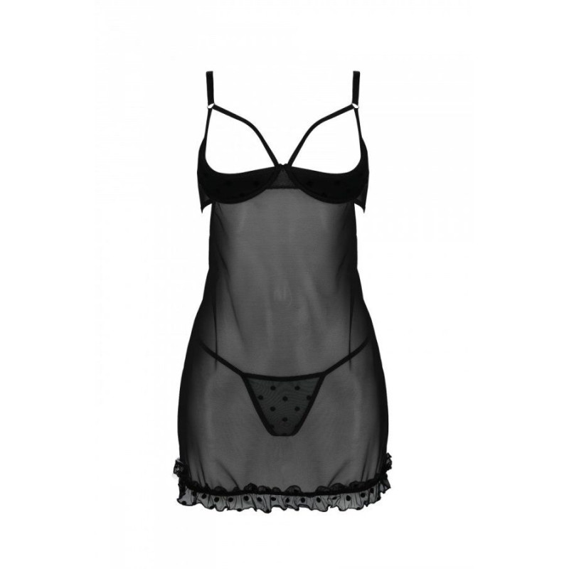 Эротический пеньюар Passion MARINA CHEMISE, S/M, black Эротический пеньюар Passion MARINA CHEMISE, S/M, black