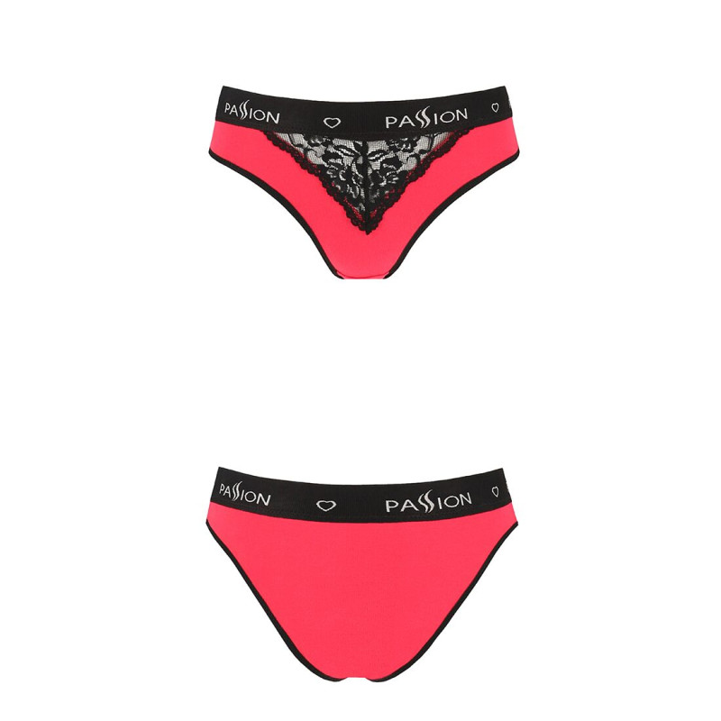 Трусики с широкой резинкой и кружевом Passion PS001 PANTIES XL, red-black Трусики с широкой резинкой и кружевом Passion PS001 PANTIES XL, red-black