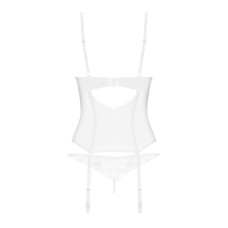 Корсет Obsessive Alissium corset & thong, M/L, гнучкі кісточки, відкрита спина, стрінги в комплекті