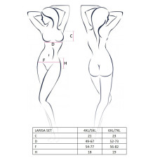 Комплект еротичної білизни Passion LARISA SET 4XL/5XL Чорний
