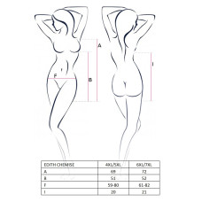 Эротический Пеньюар Passion EDITH CHEMISE 4XL/5XL Черный