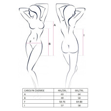 Платье-сорочка большого размера Passion CAROLYN CHEMISE 4XL/5XL Черное