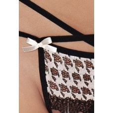 Красиві трусики Passion TALIA THONG XXL/XXXL Чорні