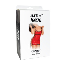 Сексуальное лакированное платье на шнуровке Art of Sex - Ginger черное XS-M