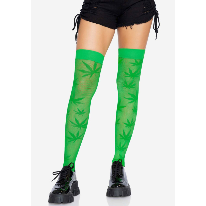 Панчохи з малюнком Leg Avenue 420 Net thigh highs Green Панчохи з малюнком Leg Avenue 420 Net thigh highs Green