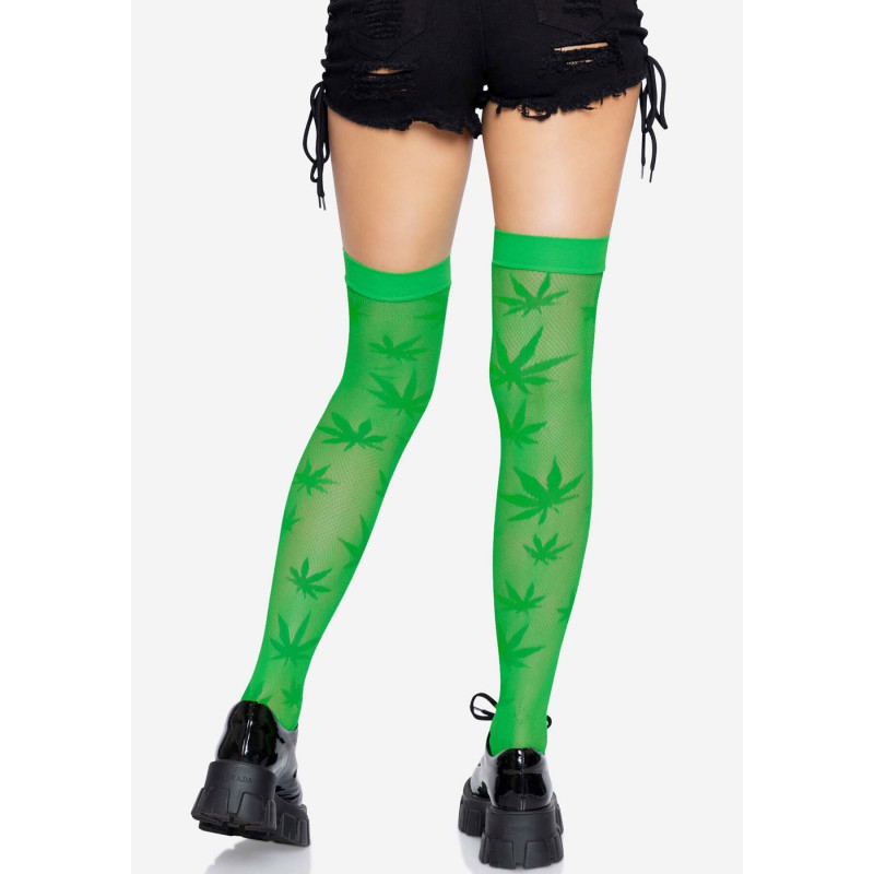 Панчохи з малюнком Leg Avenue 420 Net thigh highs Green Панчохи з малюнком Leg Avenue 420 Net thigh highs Green