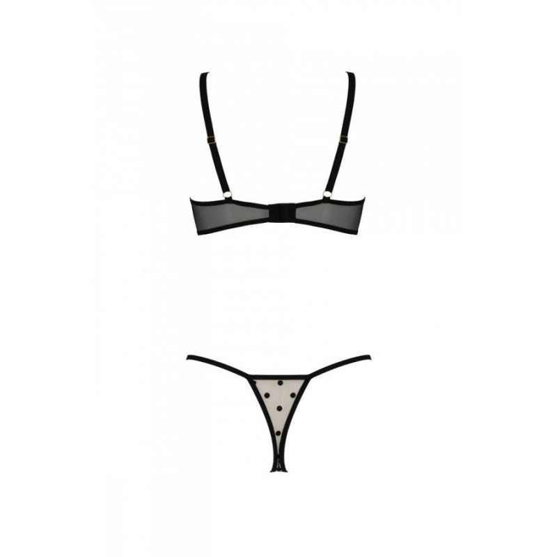 Эротический комплект Passion MARINA SET WITH OPEN BRA, XXL/XXXL, beige, открытые чашки