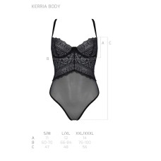 Боди Passion KERRIA BODY black, XXL/XXXL, с высокими вырезами и верхом балконет