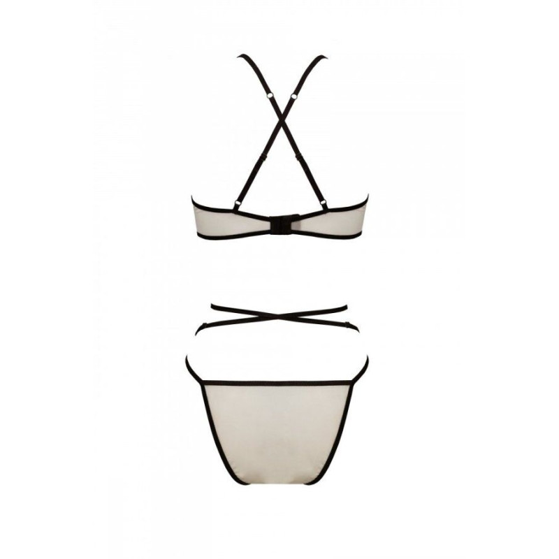 Комплект белья Passion CHIKA SET, S/M, cream, топ, трусики