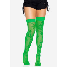 Чулки с рисунком Leg Avenue 420 Net thigh highs Green