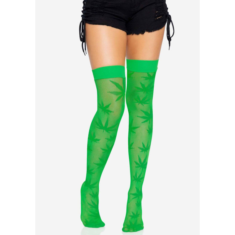 Панчохи з малюнком Leg Avenue 420 Net thigh highs Green Панчохи з малюнком Leg Avenue 420 Net thigh highs Green