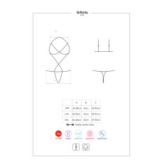 Боди Obsessive Giftella Красный L/XL