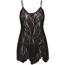 Сорочка беби-долл Leg Avenue Rose Lace Flair Chemise Black, Queen Size