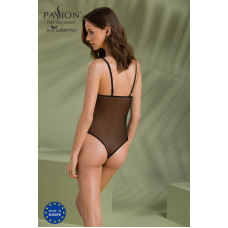 Боди Passion KERRIA BODY black, XXL/XXXL, с высокими вырезами и верхом балконет