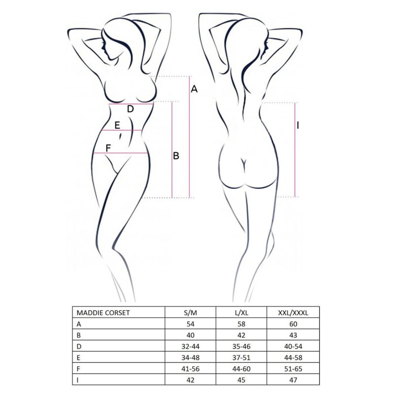 Корсет-сукня Passion Erotic Line MADDIE CORSET S/M Чорне