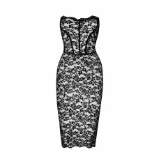 Платье Noir Handmade F301 Catalyst, XXL, black, миди, кружево, открытые плечи, шнуровка на спине