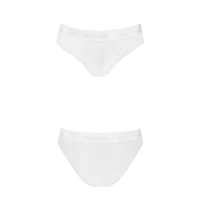 Трусики с широкой резинкой и кружевом Passion PS001 PANTIES XL, white Трусики с широкой резинкой и кружевом Passion PS001 PANTIES XL, white