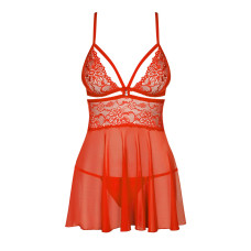 Бэби-долл Obsessive 838-BAB-3 babydoll & thong red L/XL