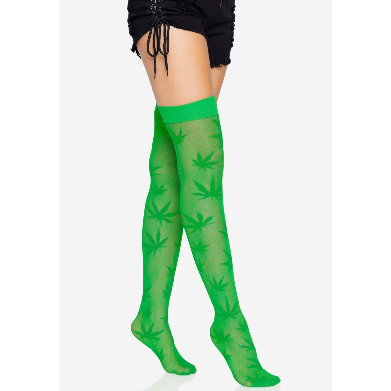 Панчохи з малюнком Leg Avenue 420 Net thigh highs Green Панчохи з малюнком Leg Avenue 420 Net thigh highs Green