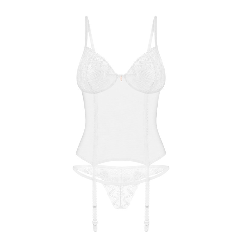 Корсет Obsessive Alissium corset & thong, XL/2XL, гнучкі кісточки, відкрита спина, стрінги в комплек Корсет Obsessive Alissium corset & thong, XL/2XL, гнучкі кісточки, відкрита спина, стрінги в комплек