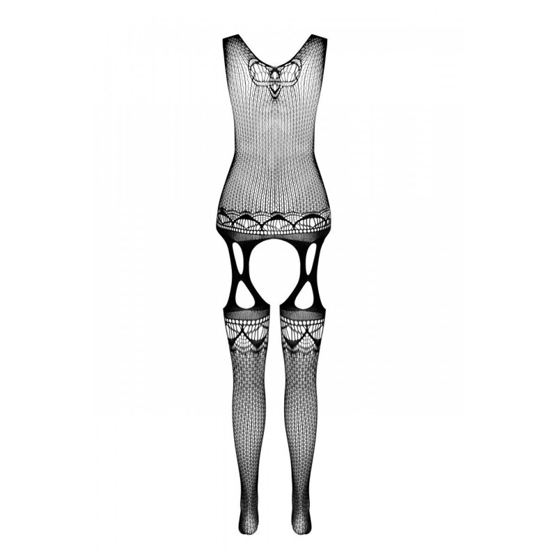 Бодистокинг с плетением на груди Passion BS099 One Size, black, открытый доступ, имитация подвязок Бодистокинг с плетением на груди Passion BS099 One Size, black, открытый доступ, имитация подвязок