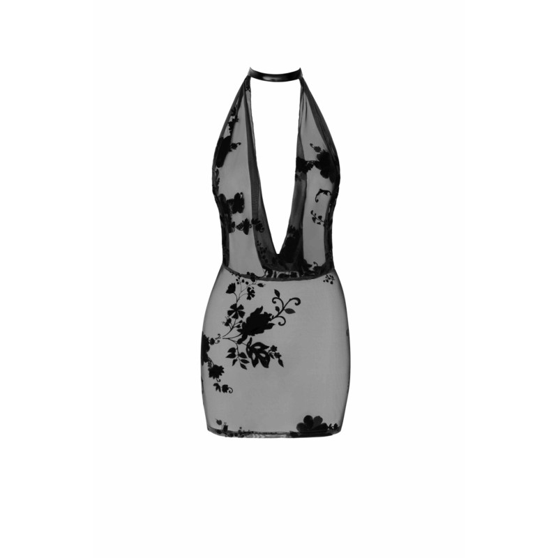 Платье Noir Handmade F313 Mythos, S, black, прозрачное, мини, открытая спина, декор из стразов Платье Noir Handmade F313 Mythos, S, black, прозрачное, мини, открытая спина, декор из стразов