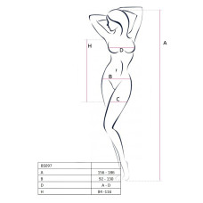 Мини-платье с вертикальным узором Passion BS097 One Size, red, плетение по бокам