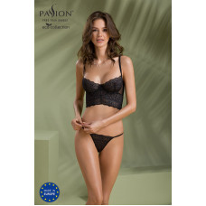 Комплект Passion KERRIA SET black, XXL/XXXL сітка+мереживо, бюстьє та стрінги