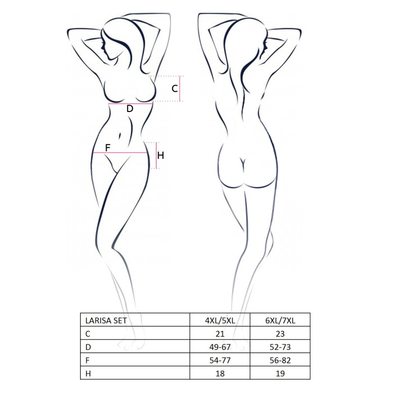Комплект еротичної білизни Passion LARISA SET 6XL/7XL Чорний Комплект еротичної білизни Passion LARISA SET 6XL/7XL Чорний
