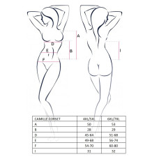 Красивий Корсет Passion з білим мереживом CAMILLE CORSET 4XL/5XL Чорний