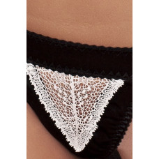 Шикарні трусики Passion VENICE THONG XXL/XXXL Чорні