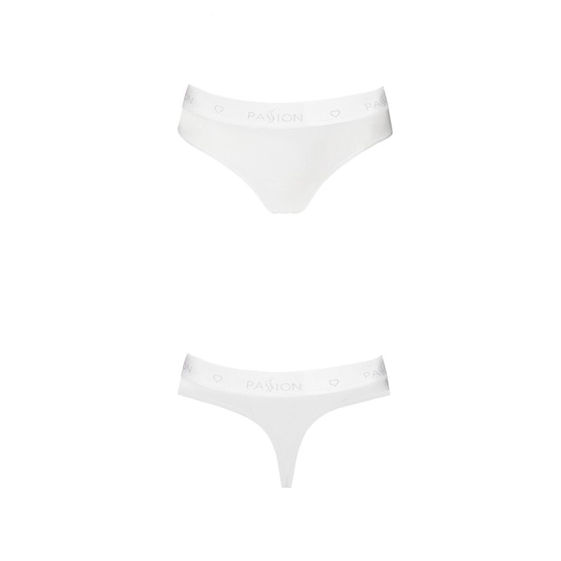 Трусики-бразилиана из хлопка Passion PS005 PANTIES L, white Трусики-бразилиана из хлопка Passion PS005 PANTIES L, white