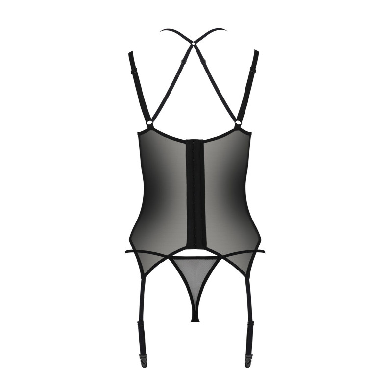 Корсет Passion DROSERA CORSET black, S/M, з кріпленнями для панчіх, трусики в комплекті Корсет Passion DROSERA CORSET black, S/M, з кріпленнями для панчіх, трусики в комплекті