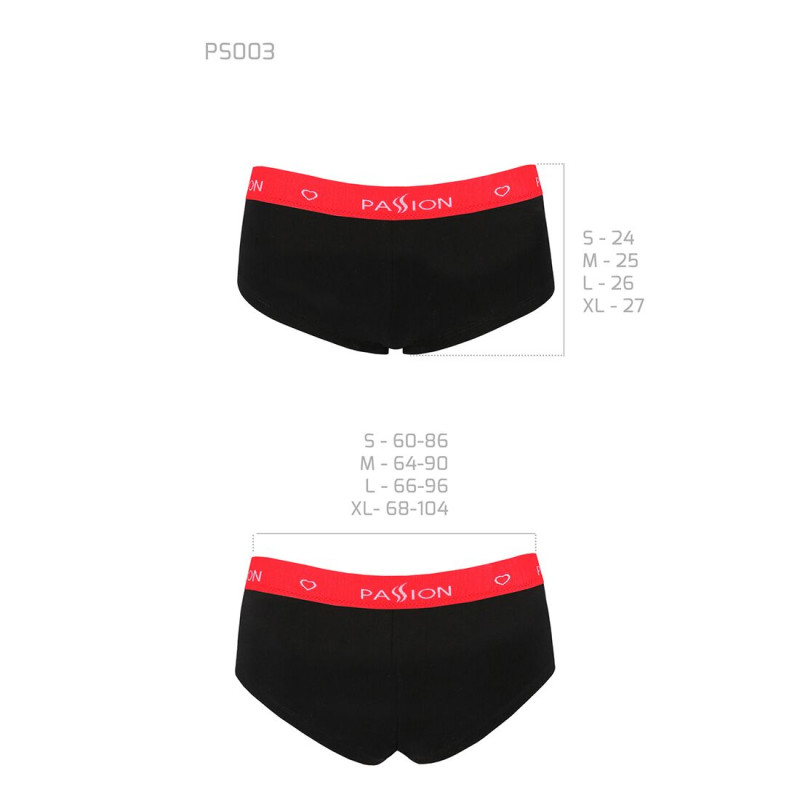 Трусики-шортики Passion PS003 PANTIES S, black Трусики-шортики Passion PS003 PANTIES S, black